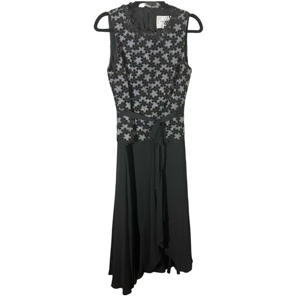 NEW LK Bennett Women's Johanna Black Floral Silk Sleeveless Dress Size 6